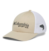 Columbia Unisex PFG Logo Mesh Ball Cap - High Crown, Fossil/Grill/White/Bass, XX-Large